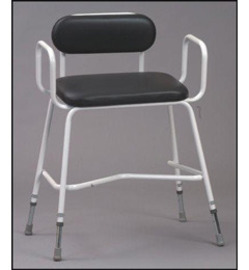 Extra Wide Perching Stool with Arms & Padded Back