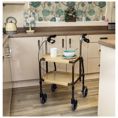Height Adjustable Kitchen Strolley Trolley with Brakes